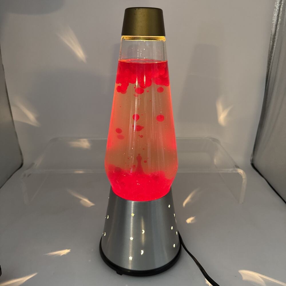 Original 70s Lava Lamp Starlight Base Red Underwriters Laboratories 15.5”